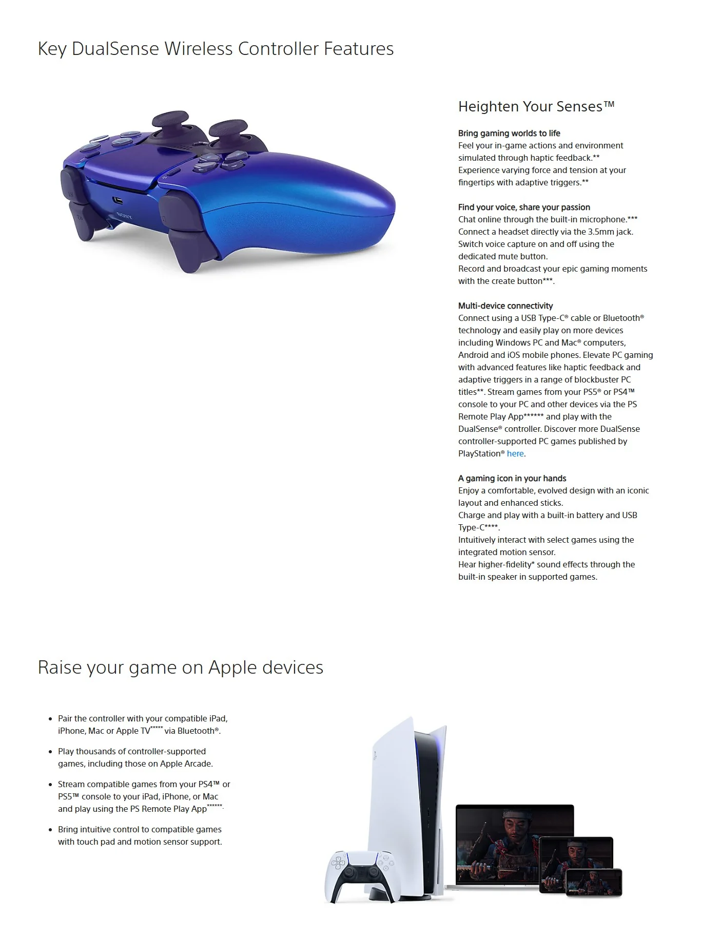 PS5 Wireless Controller Chroma Indigo