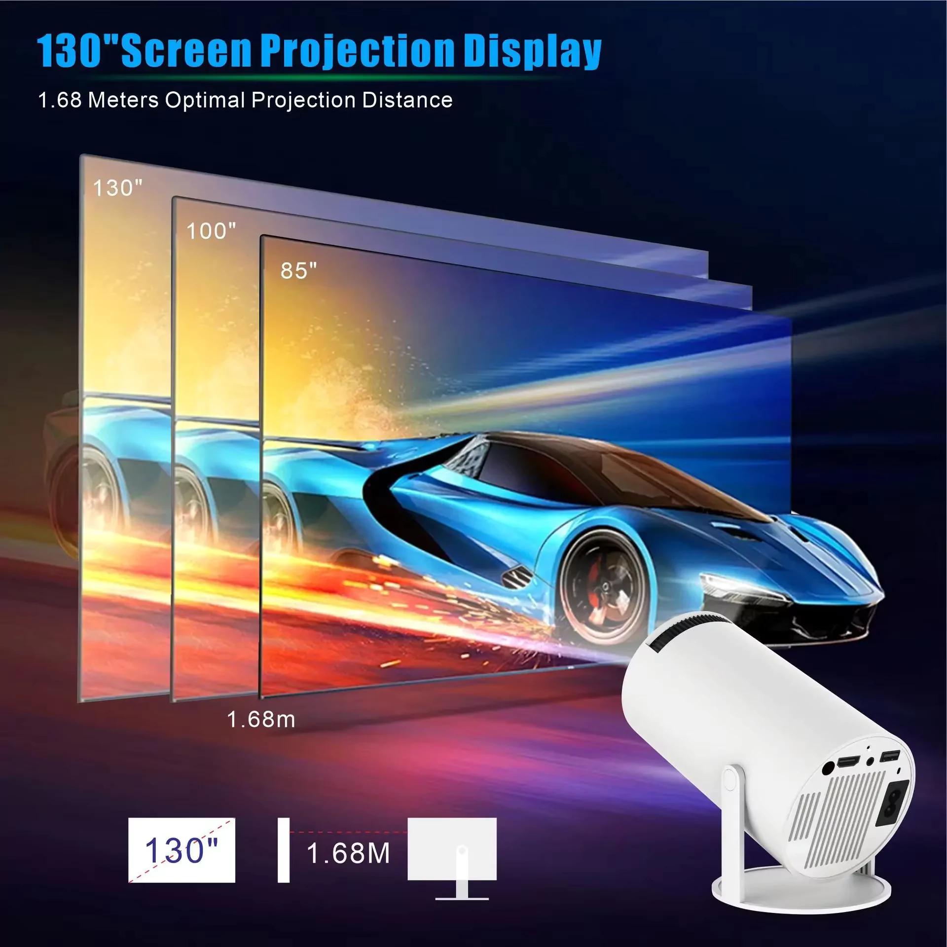 M300 MAX Projector Android + Game with 02 Wireless Controllers