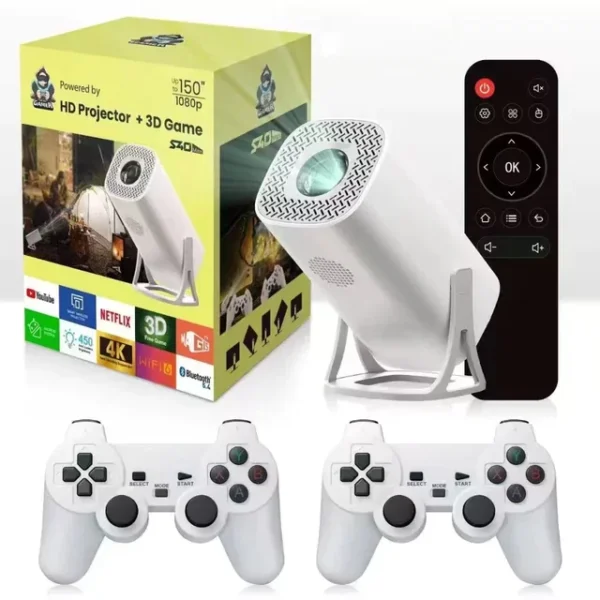 S40 MAX Projector Android + Game with 02 Wireless Controllers