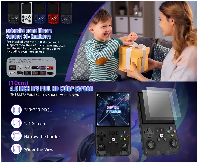 R36 Max Portable Retro Handheld Game Console