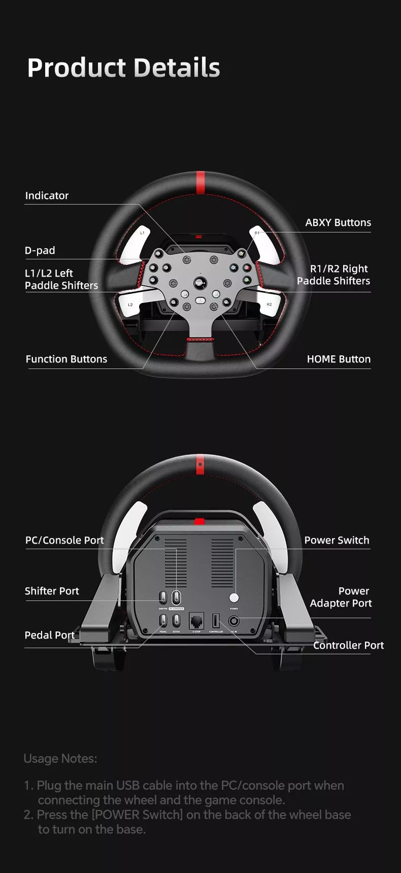 PXN V10 Ultra Direct Drive Racing Wheel